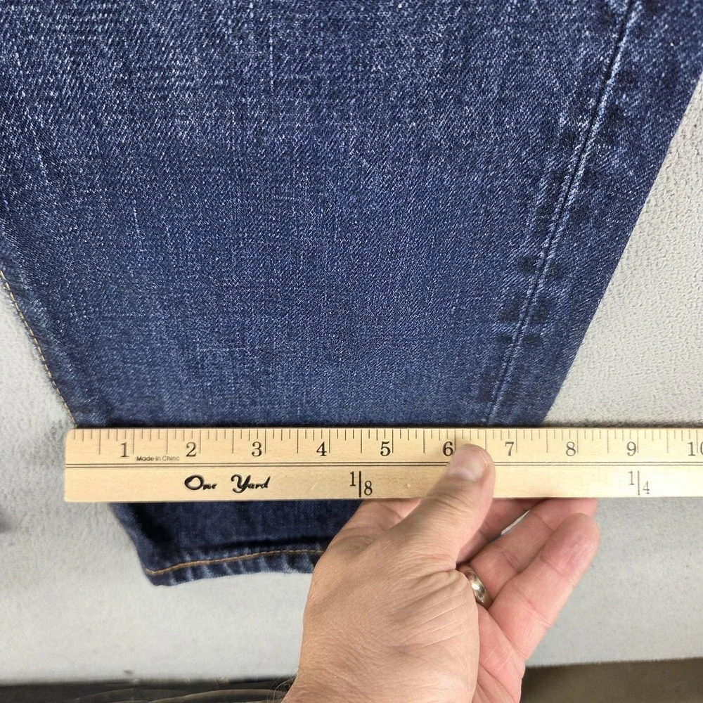 Edwin Jeans Mens 32x32 Blue ED33M Straight Whiskers Honeycomb Button Fly Japan